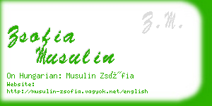 zsofia musulin business card